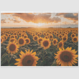 Decoupage van zonnebloemvelden tissuepapier