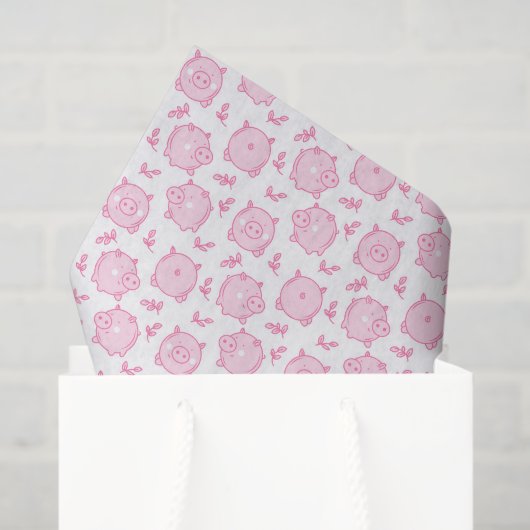 Decoupage Varken Verjaardagsfeestje Roze Tissuepapier (Cadeauzakje)