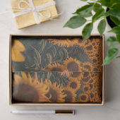 Decoupage Veld Zonnebloemen Zonneondergang Uitzich Tissuepapier (Geschenk)