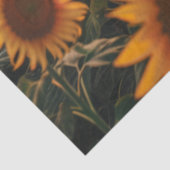 Decoupage Veld Zonnebloemen Zonneondergang Uitzich Tissuepapier (Detail)