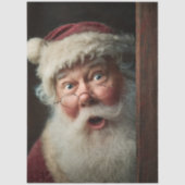 Decoupage Verbaasde Kerstman die rond de deur gluu Tissuepapier (Voorkant)