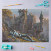 Decoupage Verlaten Robot en Kasteelruïnes Tissuepapier (Craft)