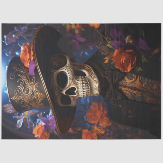 Decoupage versierd Lord Aurelius Skeleton Tissuepapier (Voorkant)