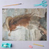 Decoupage versleten foto van blonde cowgirl op paa tissuepapier (Craft)