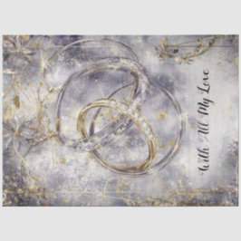 Decoupage Verstrengelde Ringen Sla de Datum op Tissuepapier