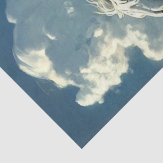 Decoupage Verweerd Skelet Cowboy op Paard Tissuepapier (Detail)