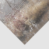 Decoupage Verweerde Rode Schuur Windmolen Koeien Tissuepapier (Detail)