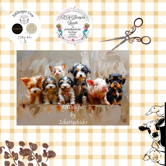 Decoupage Vet's Kantoor Gepersonaliseerde dierenfo Tissuepapier