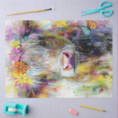 Decoupage Vibrant Abstracte Koe Gezicht Tissuepapier (Craft)