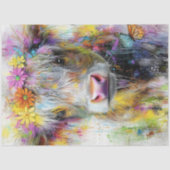 Decoupage Vibrant Abstracte Koe Gezicht Tissuepapier (Voorkant)