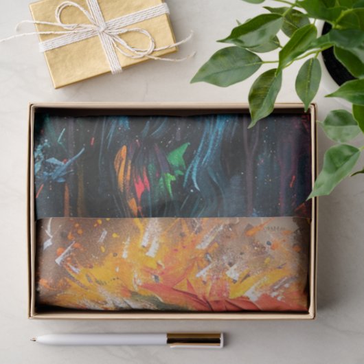 Decoupage Vibrant Bison Abstract schilderij Tissuepapier (Geschenk)