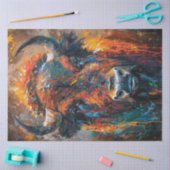 Decoupage Vibrant Bison Abstract schilderij Tissuepapier (Craft)