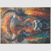 Decoupage Vibrant Bison Abstract schilderij Tissuepapier (Voorkant)