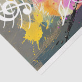 Decoupage Vibrant Coloured Singing Mouse Tissuepapier (Detail)