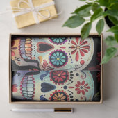 Decoupage Vibrant Day of Dead Skulls Folk Art Tissuepapier (Geschenk)