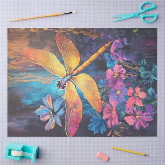 Decoupage Vibrant Dragonfly iriserende vleugels Tissuepapier (Craft)