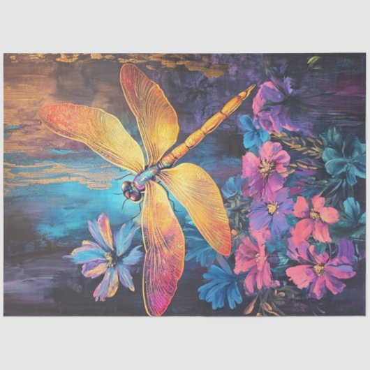 Decoupage Vibrant Dragonfly iriserende vleugels Tissuepapier (Voorkant)