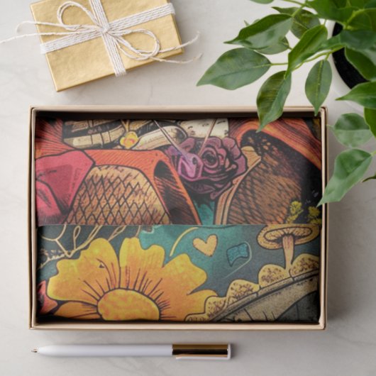 Decoupage Vibrant Lady Day of Dead Tissuepapier (Geschenk)