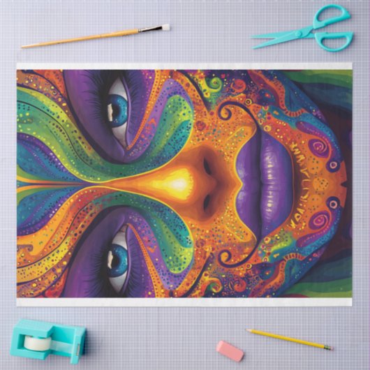 Decoupage Vibrant Mardi Gras Mask Tissuepapier (Craft)