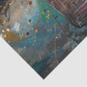 Decoupage Vibrant Oil Painting Gitaar Tissuepapier (Detail)