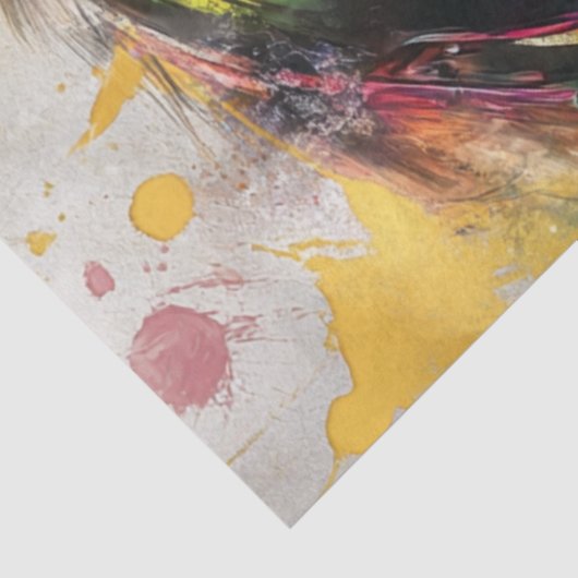 Decoupage Vibrant Painting Monkey Abstract Tissuepapier (Detail)