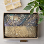 Decoupage Vibrant Peacock Feather Motief Tissuepapier (Geschenk)