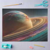 Decoupage Vibrant Planet Surface Gold Paarse Blauw Tissuepapier (Craft)