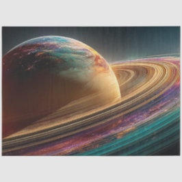 Decoupage Vibrant Planet Surface Gold Paarse Blauw Tissuepapier