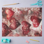 Decoupage Vibrant Red Pink Hearts voor Valentijn Tissuepapier (Craft)