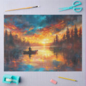 Decoupage Vibrant Vissen Scene Lake Uitzicht Tissuepapier (Craft)
