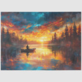 Decoupage Vibrant Vissen Scene Lake Uitzicht Tissuepapier (Voorkant)