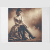 Decoupage Victoriaans Gotische Vrouw Tissuepapier (Voorkant)