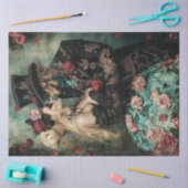 Decoupage Victoriaans Paar Rood & Zwart Valentijn Tissuepapier (Craft)