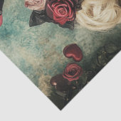 Decoupage Victoriaans Paar Rood & Zwart Valentijn Tissuepapier (Detail)