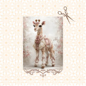 Decoupage  Victoriaans Roze Giraffe Tissuepapier