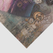 Decoupage Victoriaans Steampunk Roze Kat Tissuepapier (Detail)