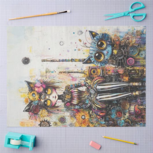 Decoupage Victoriaans-tijdperk Mode Futuristische  Tissuepapier (Craft)