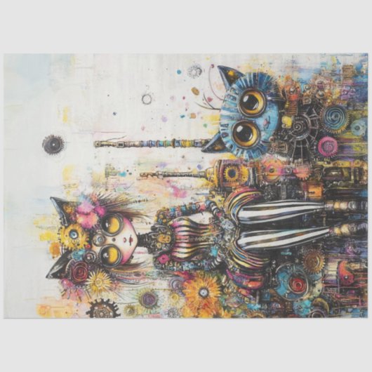 Decoupage Victoriaans-tijdperk Mode Futuristische  Tissuepapier (Voorkant)