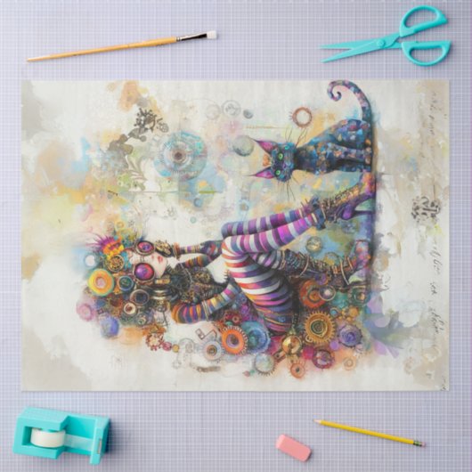 Decoupage Victoriaans-tijdperk Mode Futuristische  Tissuepapier (Craft)