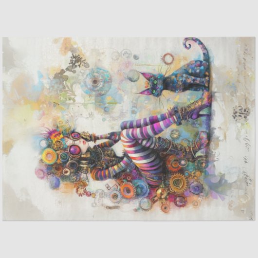 Decoupage Victoriaans-tijdperk Mode Futuristische  Tissuepapier (Voorkant)