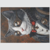 Decoupage Victoriaans Valentijn Dashing Cat Tissuepapier (Voorkant)