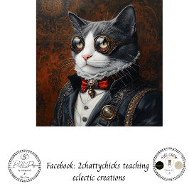 Decoupage Victoriaans Valentijn Dashing Cat Tissuepapier
