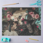 Decoupage Victoriaans Valentijn Paar Rood & Zwart Tissuepapier (Craft)