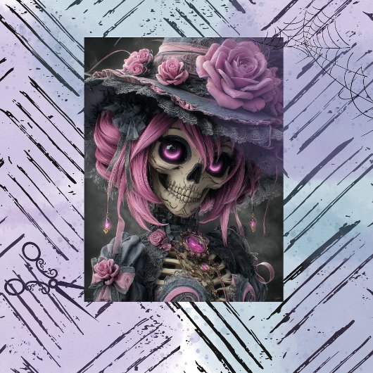 Decoupage Victoriaanse Gotische Skelet Tissuepapier