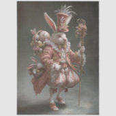 Decoupage Victoriaanse Whimsical Roze Konijn Vinta Tissuepapier (Voorkant)