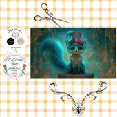 Decoupage Victorian Blue Teal Fantasy Fox  Tissuepapier