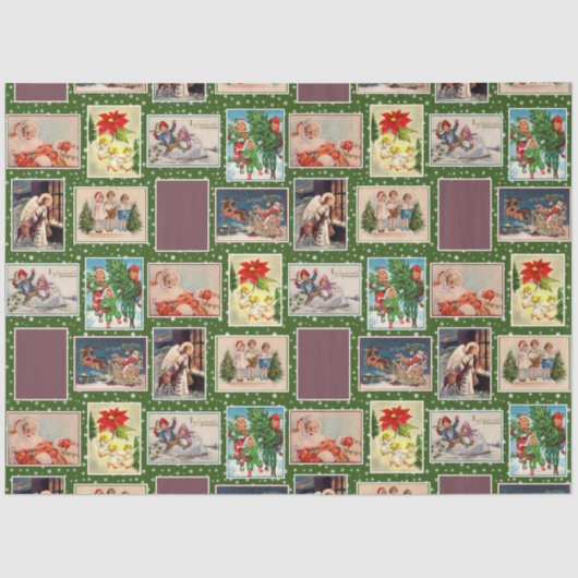 Decoupage Vintage Christmas Briefkaart Tissuepapier (Voorkant)