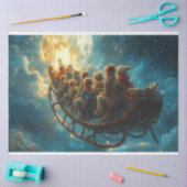 Decoupage Vintage Christmas Sleigh Ride Santa Tissuepapier (Craft)