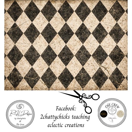 Decoupage Vintage Distressed Harlequin Wonderland  Tissuepapier