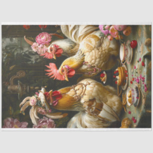 Decoupage Vintage Elegante Kippensoiree Theepartij Tissuepapier